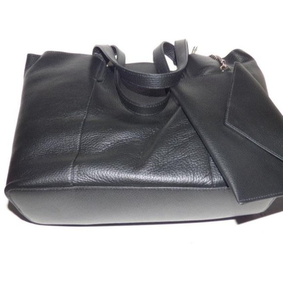 Furla New XL Black Leather Satchel w Matching Wallet - Picture 11 of 12